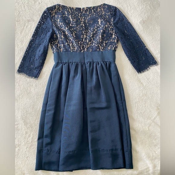 Eliza J Lace & Faille Lace A-Line Party Faux Wrap Dress Size 2 - Picture 6 of 7